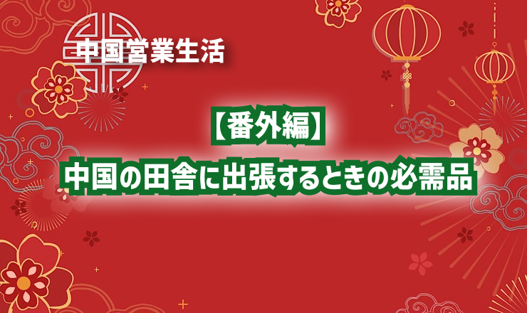 【番外編】中国の田舎に出張するときの必需品